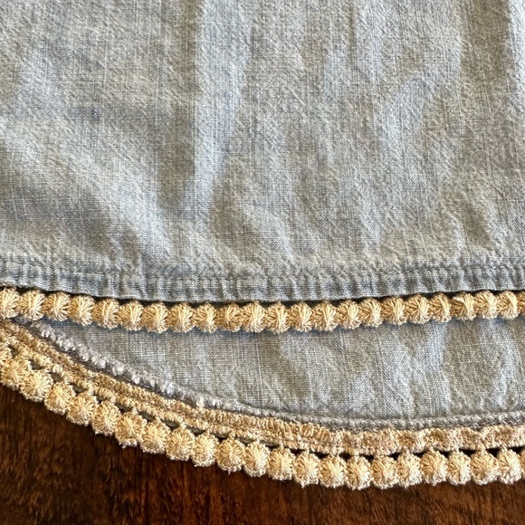 J. Jill | Lightweight Denim Embroidered Tunic Top with Split Neckline - Picture 6 of 8